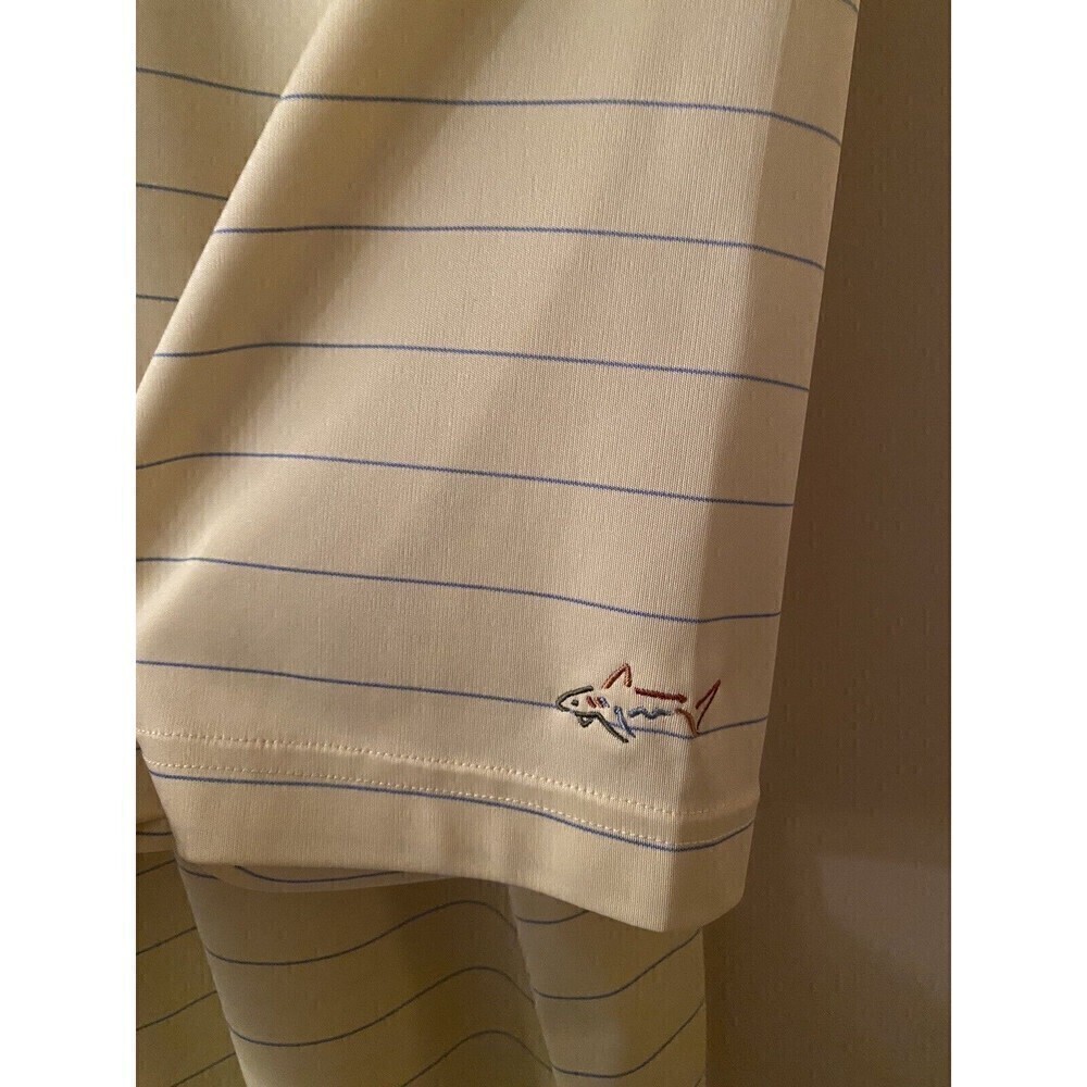 Men’s Greg Norman yellow stripe golf shirt size large - Picture 3 of 5